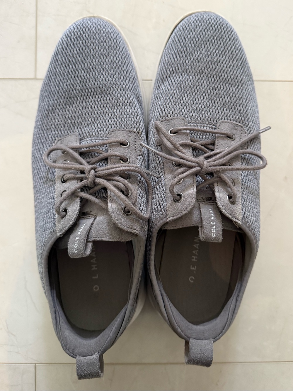 Cole Haan Men’s Gray Knit Lace-Up Sneaker